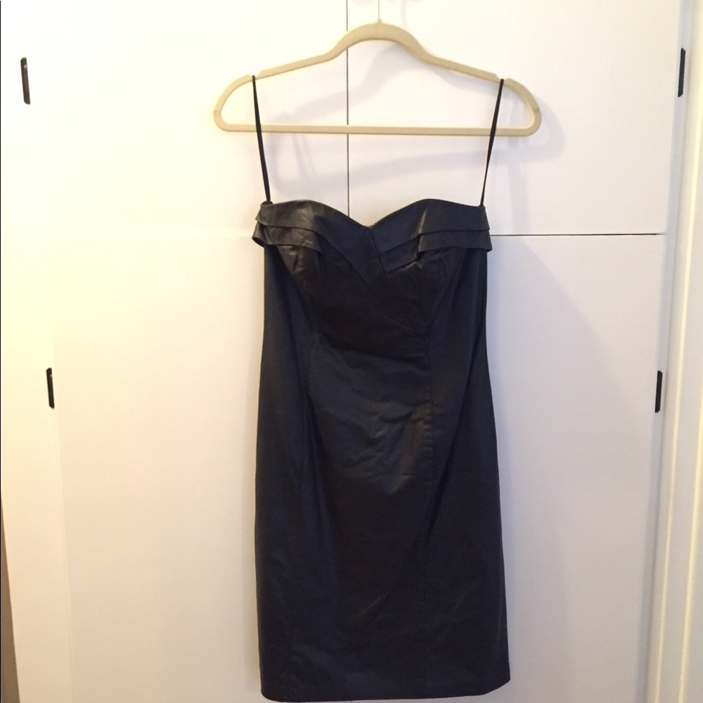 Vintage Strapless Leather Dress